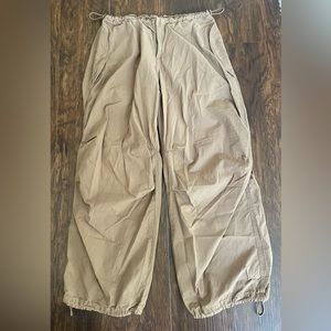Brown parachute pants